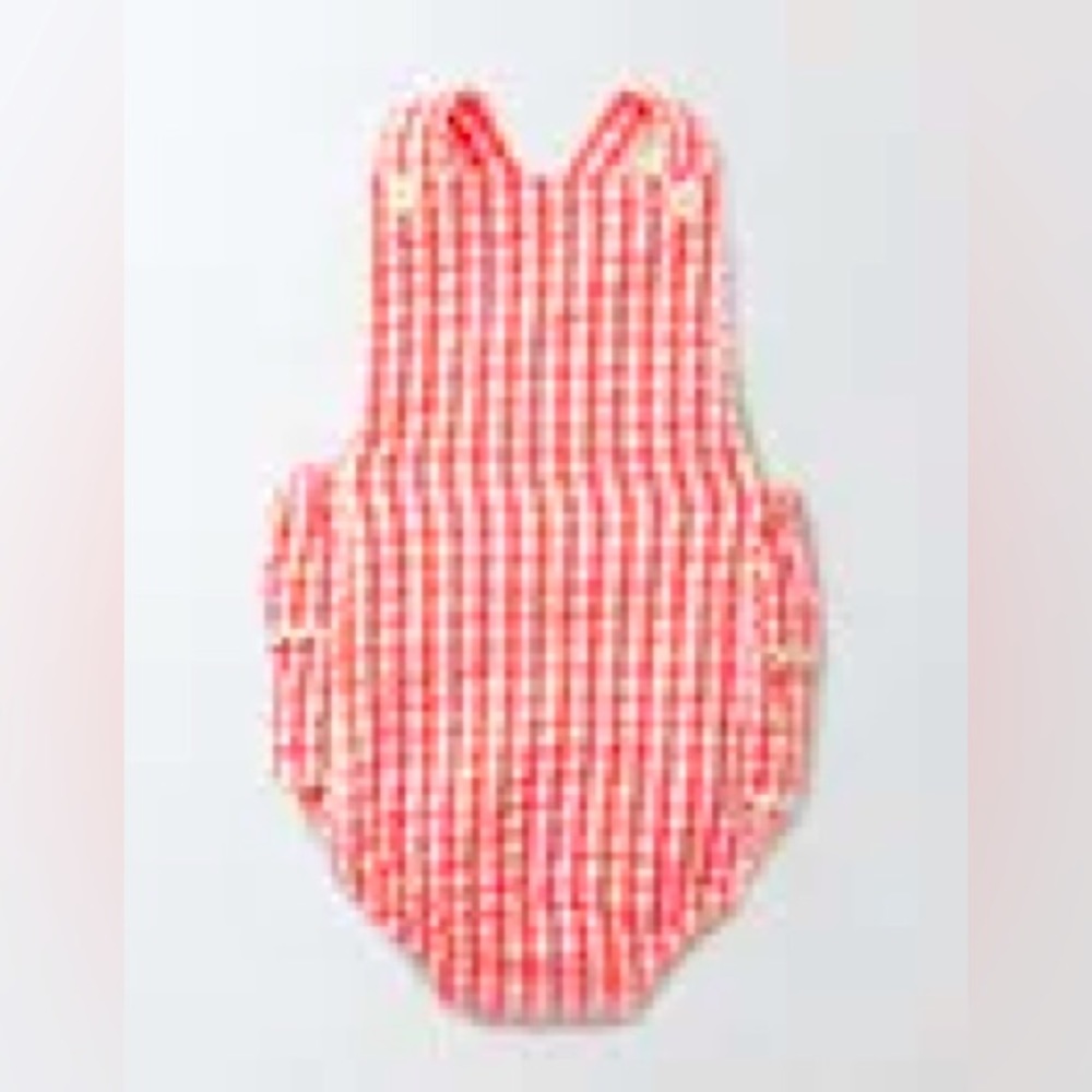 Boden Nostalgic Summer Romper – Coral Crush/Pink Fizz Gingham, Size 18-24m